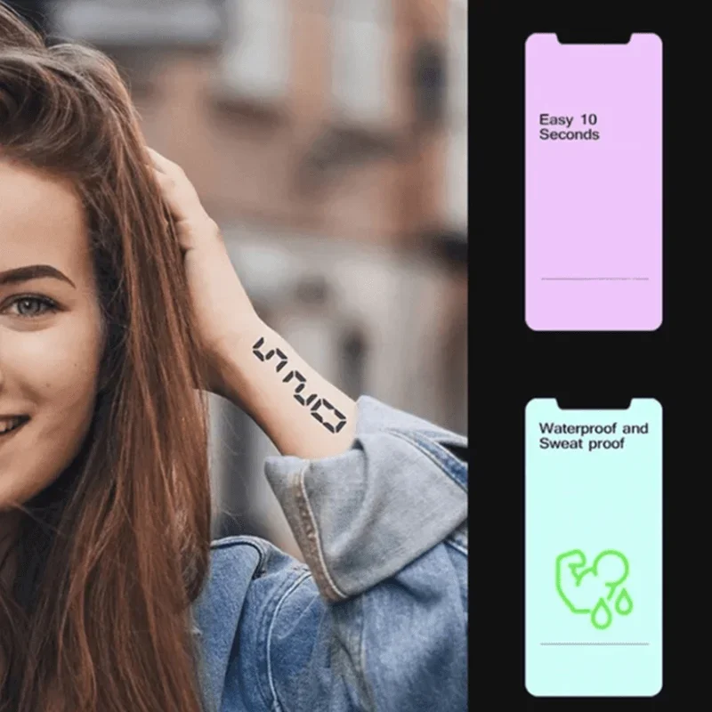 1 ورقة وشم على شكل زهرة ملصق وشم مؤقت يدوم طويلاً #2