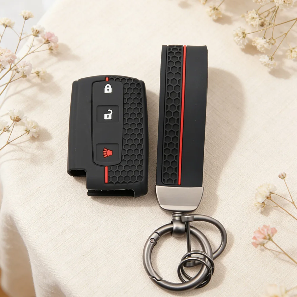 Silicone Car Key Fob Cover Case Shell Set for TOYOTA Corolla Verso 2004 2006 2007 Prius Gen 20 2005 2008 Remote Key Accessories