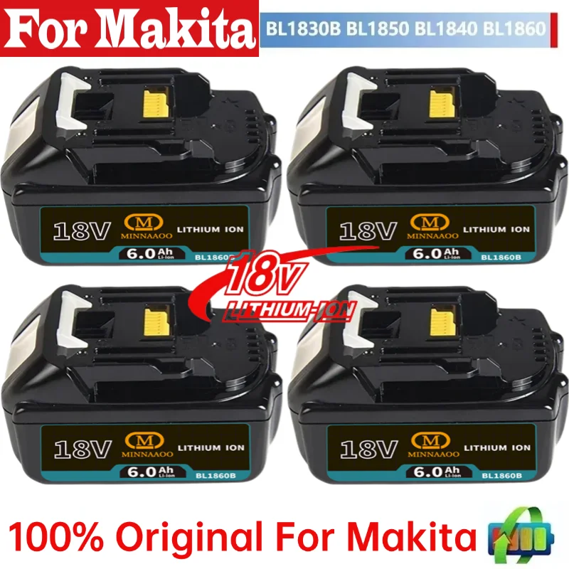

Genuine For Makita 18V 6Ah/5Ah Battery Rechargeable, For Makita BL1830B BL1840B BL1850B BL1860B 18V Power Tools Battery