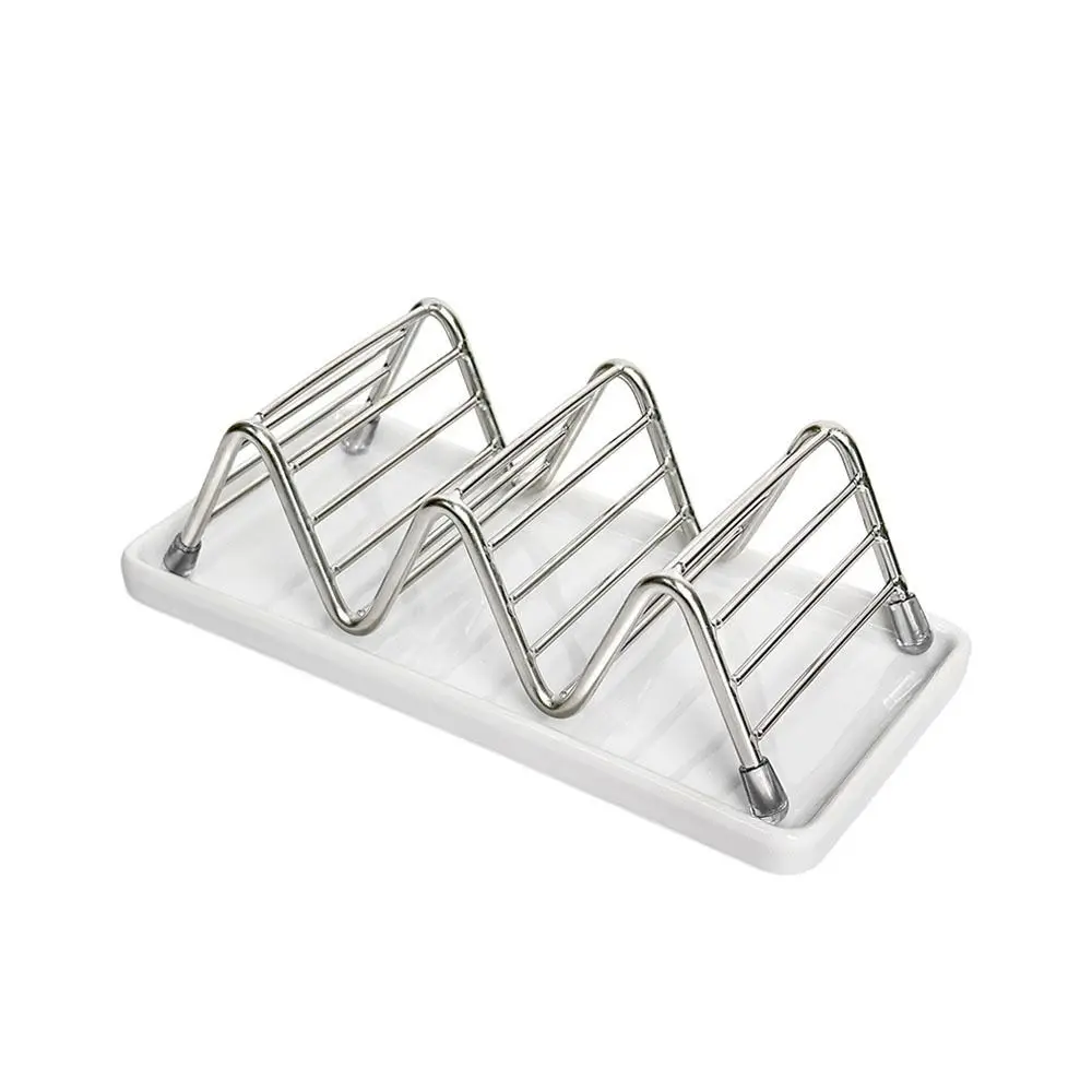 Stainless Steel W-Shaped Soap Holder Non-slip Space Saving Soap Dish W-Shaped Drain Tray Soap Storage Rack Sink Countertop