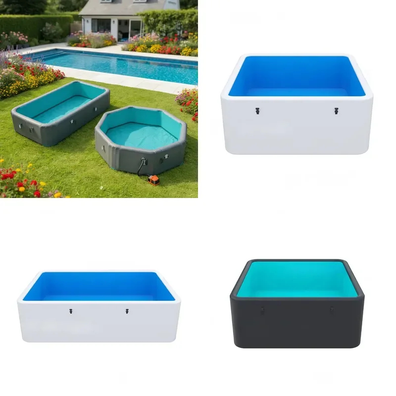Inflatable Children's Family Pool Big Size PVC Lightweight Durable Portable Commercial Water Pool with Cushion Foldable
