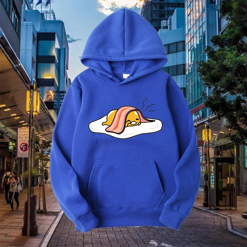 Sanrio Gudetama Men Women Hoodies Casual Hip Hop Streetwear Long Sleeves Sweatshirts Boys Girls Autumn Tops Coats Sanrio Keroppi