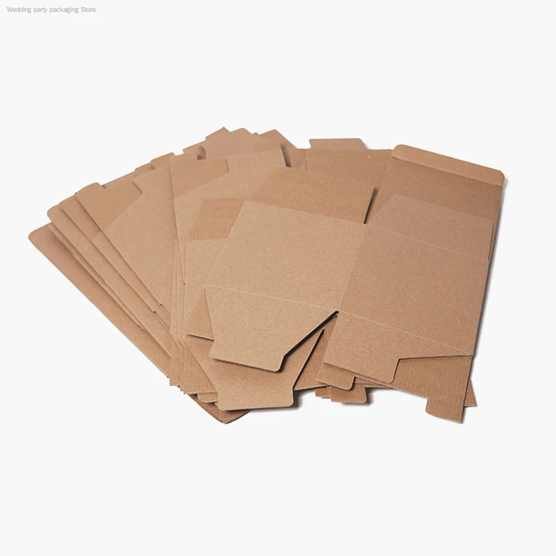 10pcs Kraft Paper Box Square Brown Gift Box 3-layer Corrugated Paper Packaging Storage Big Carton