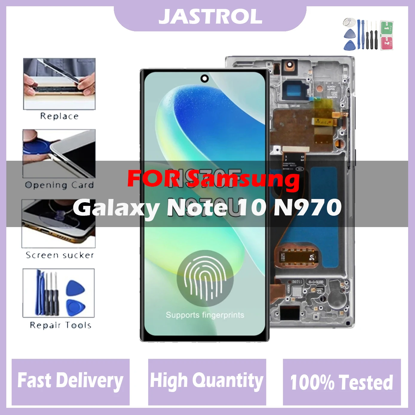 100% Tested Oled Display For SAMSUNG Galaxy Note 10 N970F N970 N9700 LCD Touch Screen Replacement Parts With Frame