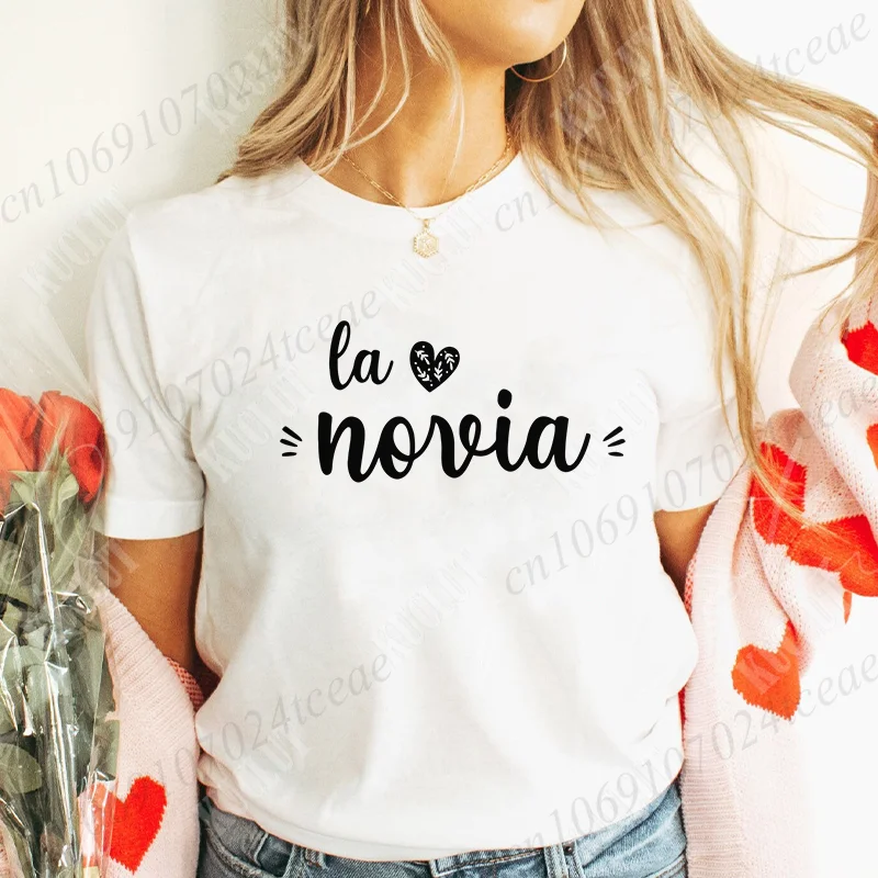 Spanish Bridal Wedding Party T-shirt Team Bride Squad Bridesmaid Tees Bride's Bachelorette Party Tops Girls Single Nights Gift