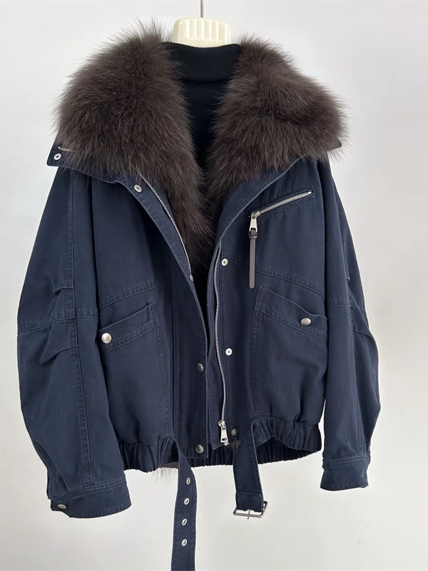 เสื้อโค้ทแฟชั่นผู้หญิง เสื้อแจ็คเก็ตยีนส์ เสื้อพาร์กา เสื้อแจ็คเก็ตพัฟเฟอร์ เสื้อโค้ทขนสุนัขจิ้งจอกแท้สำหรับฤดูหนาว เสื้อแจ็คเก็ตขนห่าน เสื้อคลุมกันหนาว