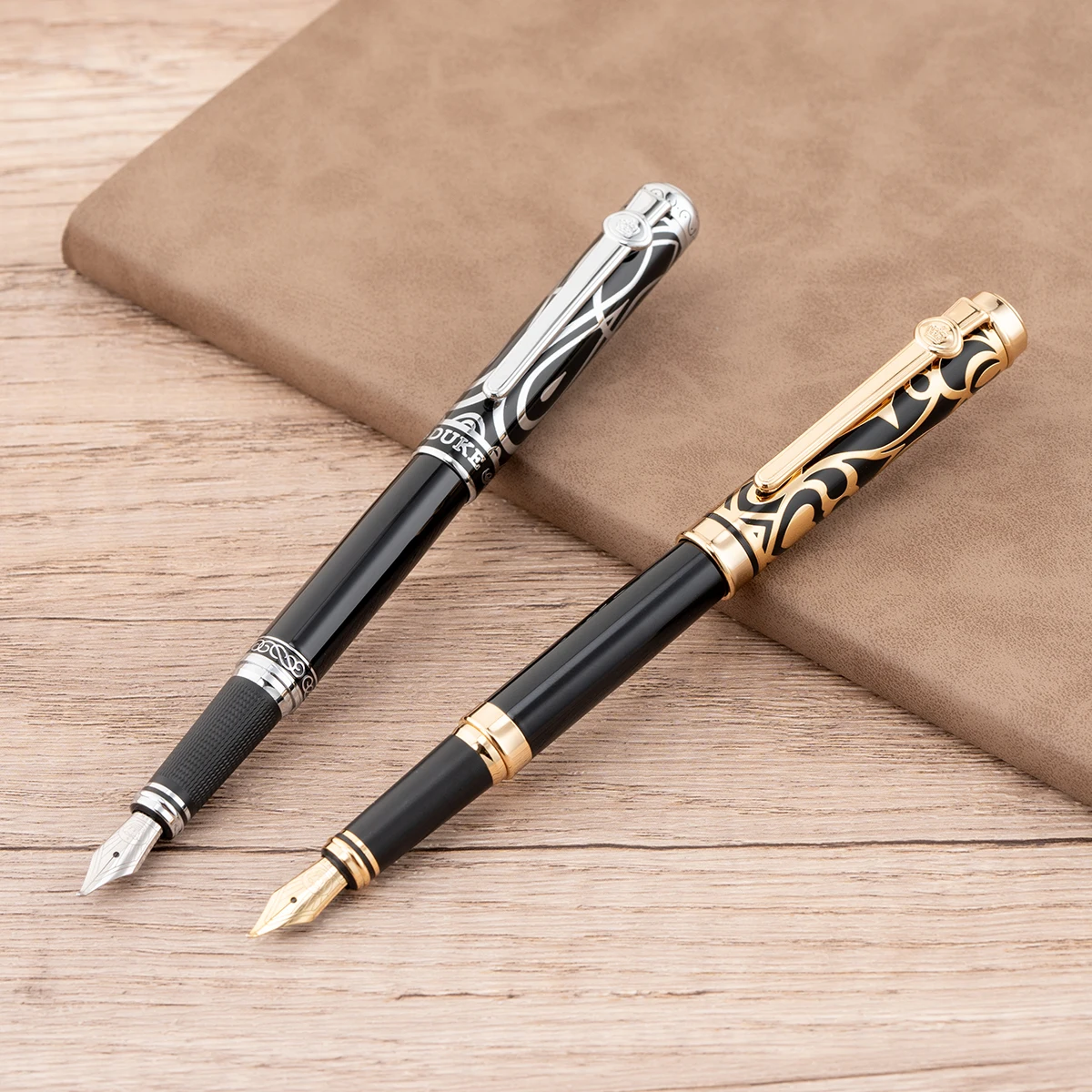 

Металлическая перьевая ручка Duke, каллиграфическое изогнутое наконечник, сапфир/рубин, бизнес-офис, домашние школьные принадлежности