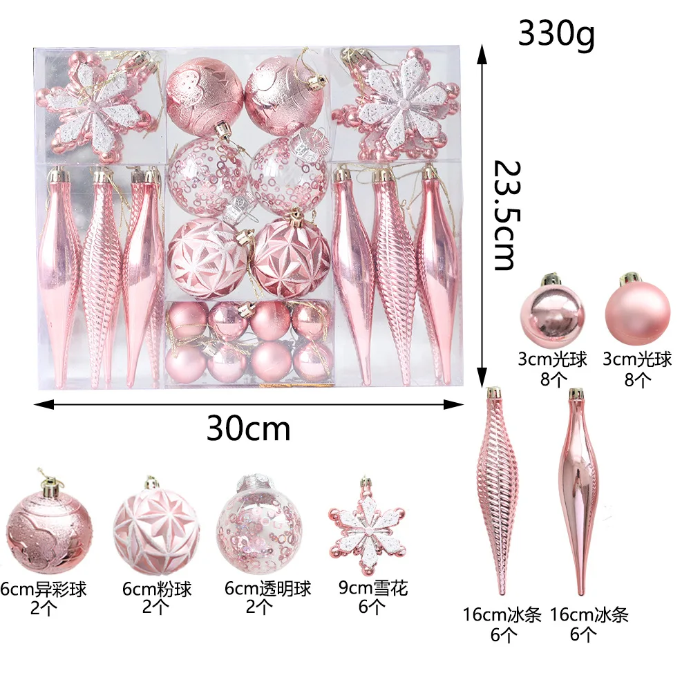 2025 Christmas Ball Hanging Snowflake Navidad Special-shaped Red Gold Pink Ornament Xmas Tree Decoration Pendant Home Decor image 5