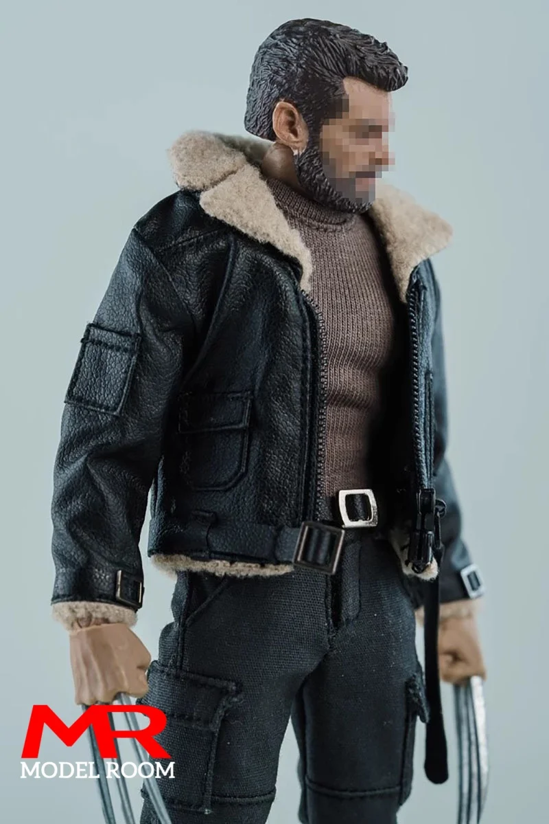 سترة دراجة نارية ذات ياقة من الفرو للرجال بمقياس 1/12 ملابس مناسبة مقاس 6 بوصة روماني Notaman Mezco NW ANT جندي دمية جسم شخصية الحركة