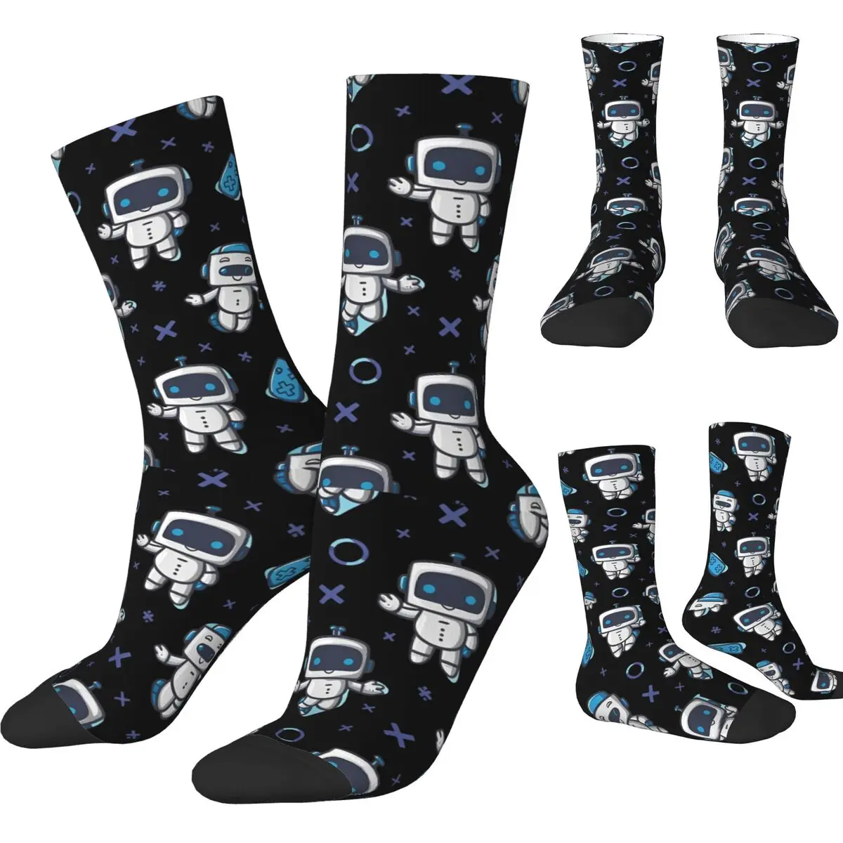 Colorful ASTRO BOT Astros Playroom Astrobot Skateboard Socks Polyester Middle Tube Socks for Unisex Sweat Absorbing