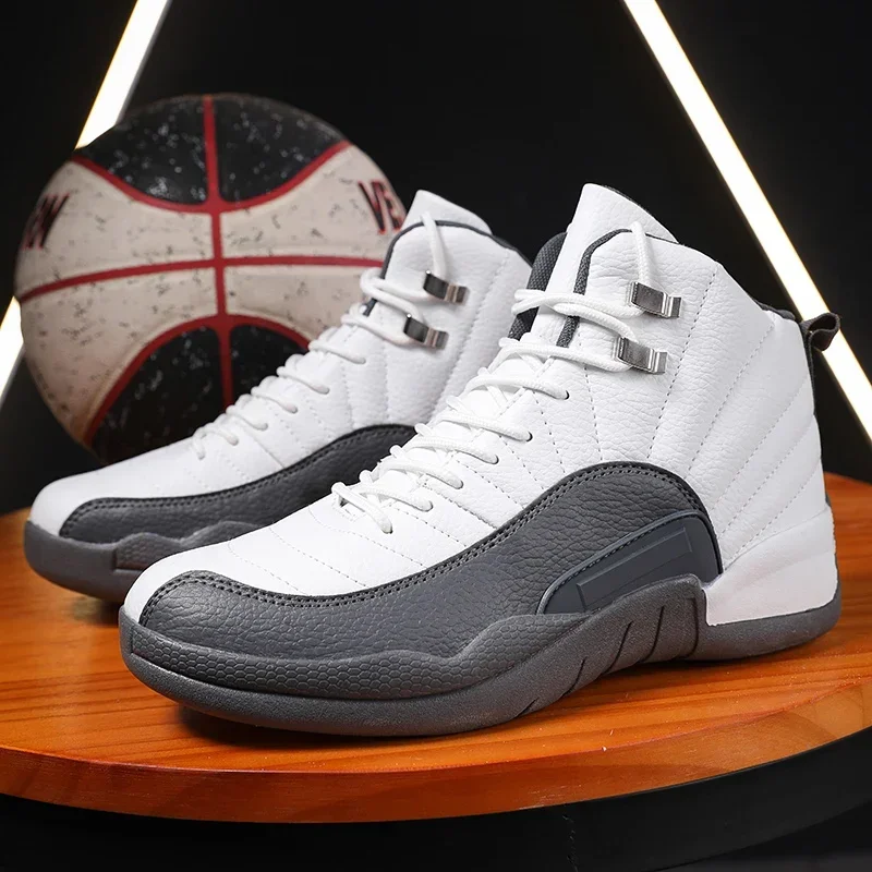 Basketball Shoes for Men New Fashion High Top Black White Outdoors Sports Ankle Boots Men Comfortable Size 39-47 Men Sneakers