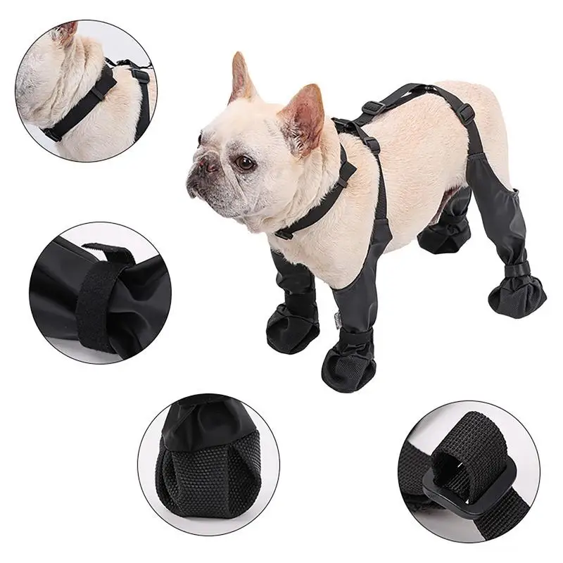 Adjustable Dog Boots Dog Shoes Waterproof Pet Breathable Shoes For Outdoor Walking Soft French Bulldog Shoes Pets Paws Protector