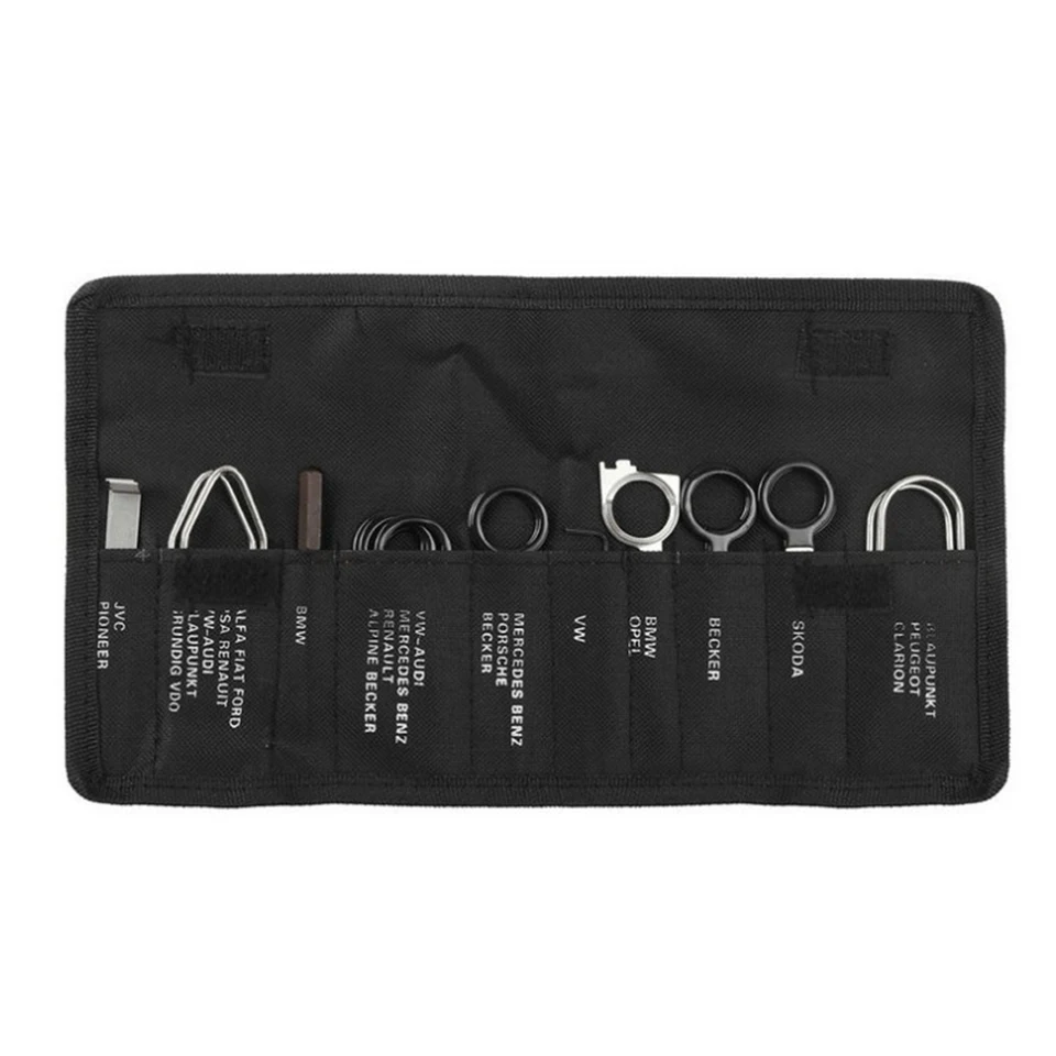 ALFFREUDE 20 Pcs Kit Démontage Autoradio Outil De Suppression Radio Voiture Avec Sac De Rangement - Universel