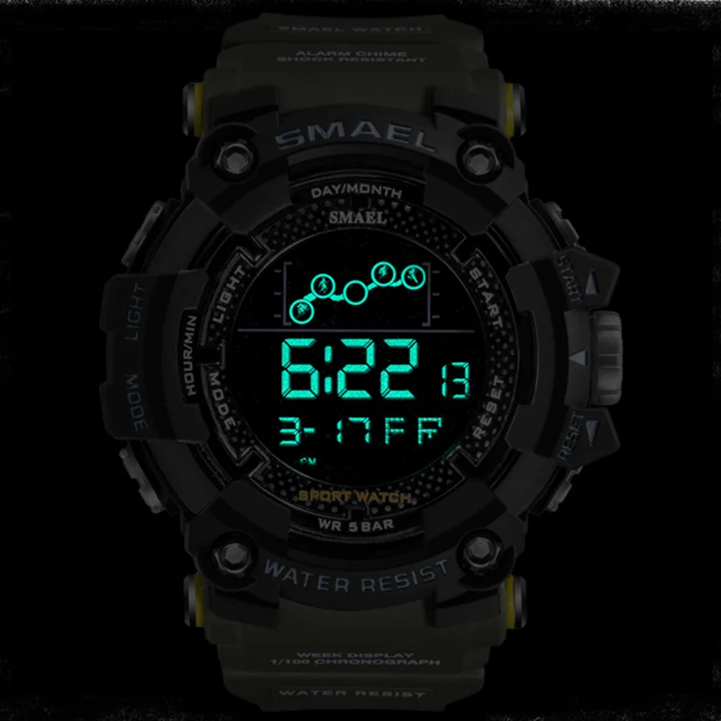 2022 Mens Watch Military Water Resistant Smael Sport Army Led Digital Wrist Stopwatches For Male 1802 Relogio Masculino Watches