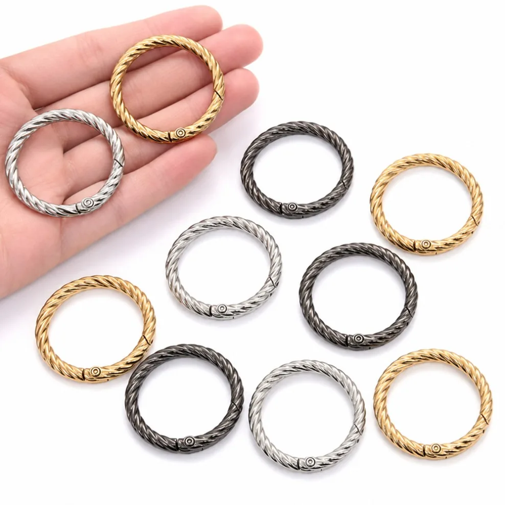 5/10Pcs Spring O Ring Openable Bag Handbag Strap Buckle Connect Keyring Pendant Key Dog Chain Snap Clasp Clip Carabiner Hook