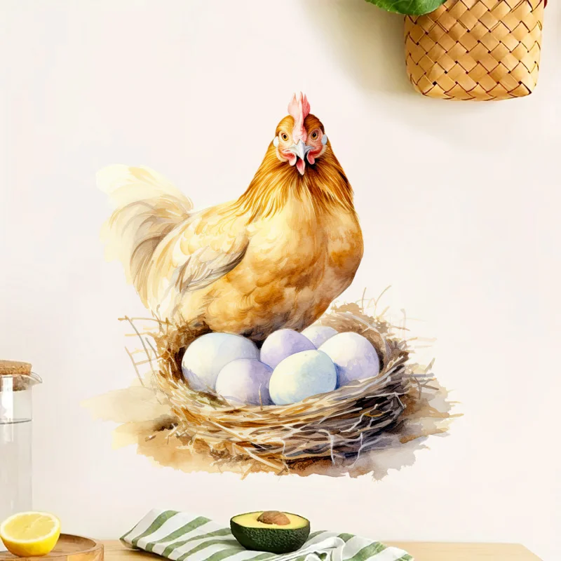 

Cute Animal Hen Egg Stickers for Artists, Kitchen Garden Decoration Wall Stickers, Self-Adhesive and Removable