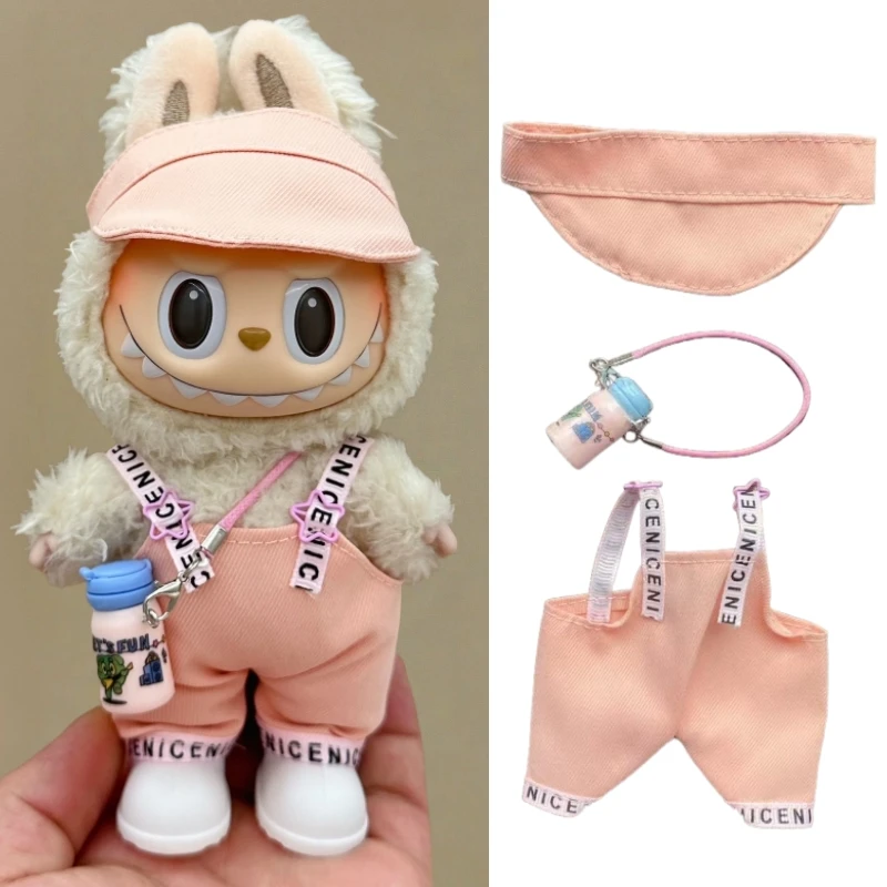

Suitable for Labubu Clothing Sets Cute Plush Dolls Suits 17cm V1 V2 V3 Overalls Shirts DIY Clothing Accessories Toys Gifts