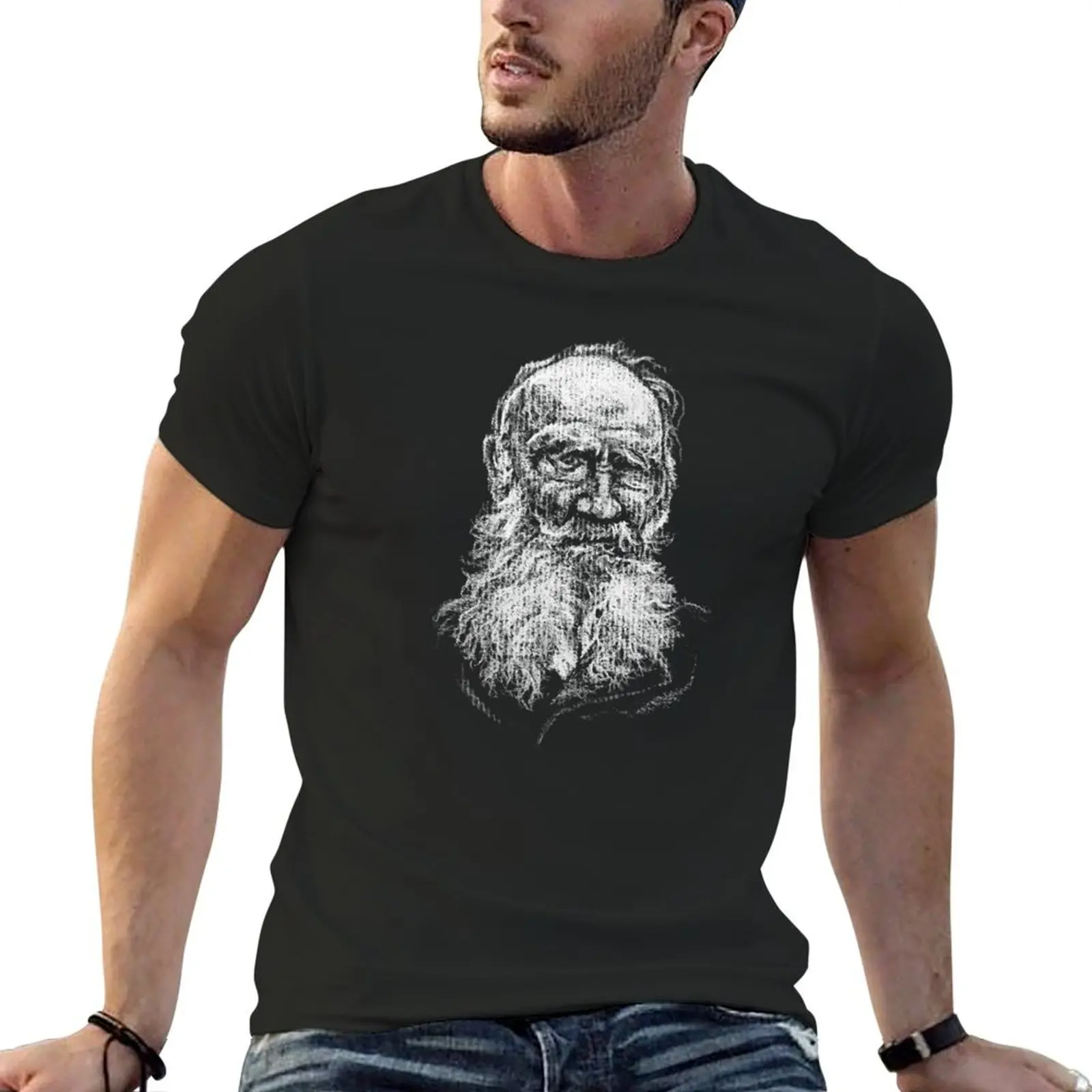 Tolstoy T-Shirt street wear plus size tops Men's t-shirts