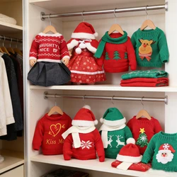 43 Cm Baby New Born Doll Clothes lana Cute babbo natale, albero, alce Christmas Clothes Suit per American 18 pollici Girl Doll Toy Gift