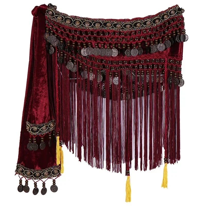 Belt Classical Tribal Hip Belt Belly Dance Accessories Woman Clothing Dancing Hip Scarf Girls Stage Performance Red Dance