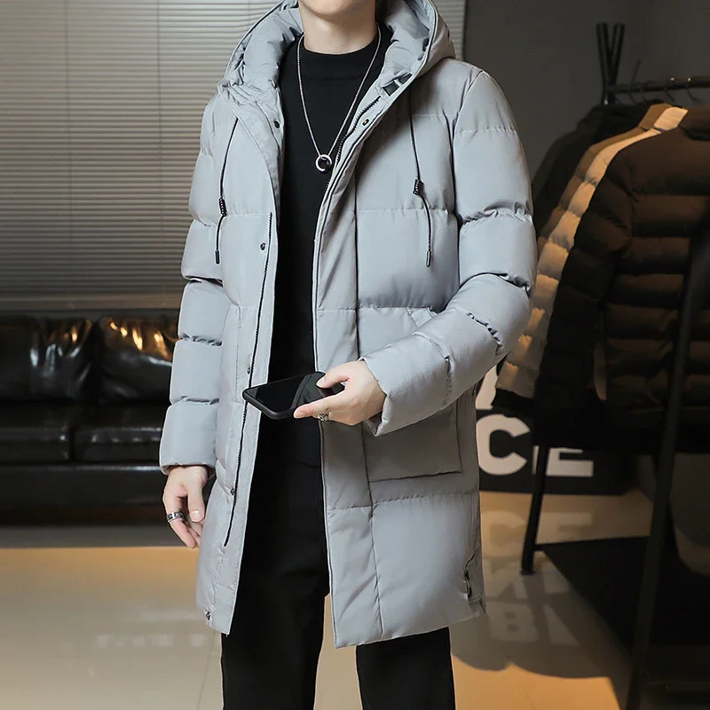 Parkas chauds plus épais vestes cintrées vestes longues décontractées en coton vêtements d'extérieur manteaux d'hiver vestes à capuche d'hiver nouveaux manteaux en duvet pour hommes