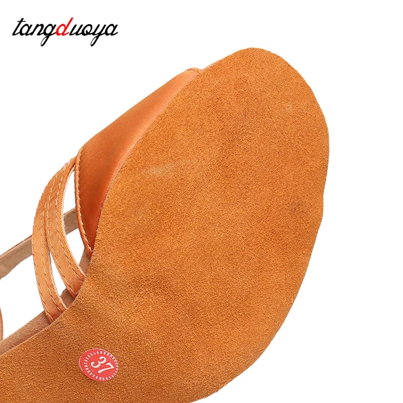 Ballroom-Dance Shoes Women Latin Dance Shoes Tango Soft Sole Jazz Shoes Girls Salsa Shoes 5/7cm Heels Practice Sandals