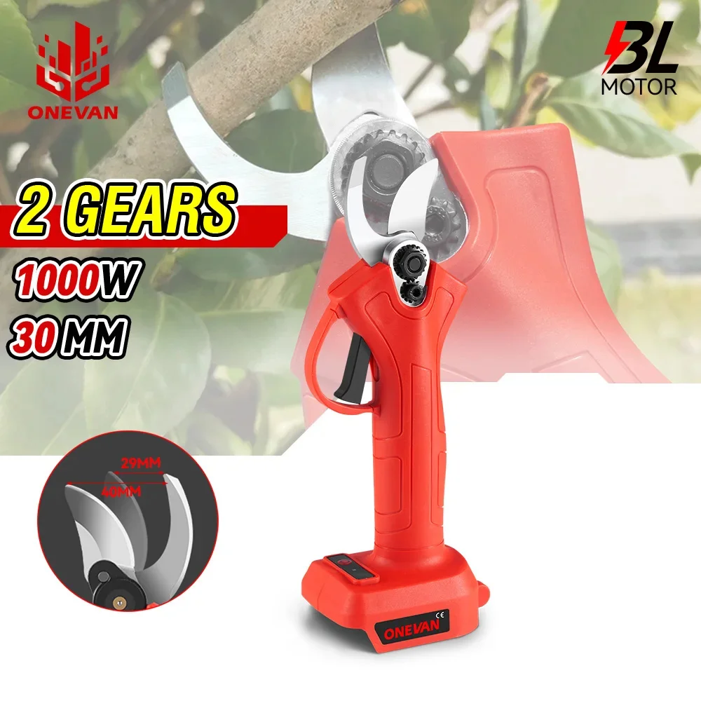 Brushless Elétrica Tesoura de Poda Gear Recarregável sem Fio Pruner Ferramenta Elétrica de Ramos Makita 18v Bateria 30 mm