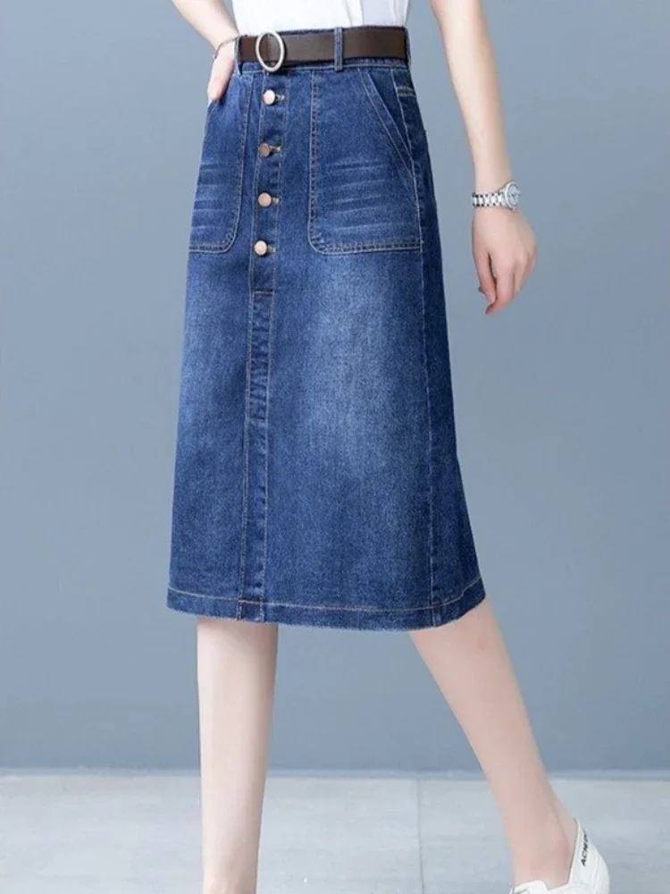 

Female Jeans Skirts Midi Casual Clothing Sales Luxury Elegant Vintage Streetwear New In Y2k Cheap High Waist Women's Denim Skirt