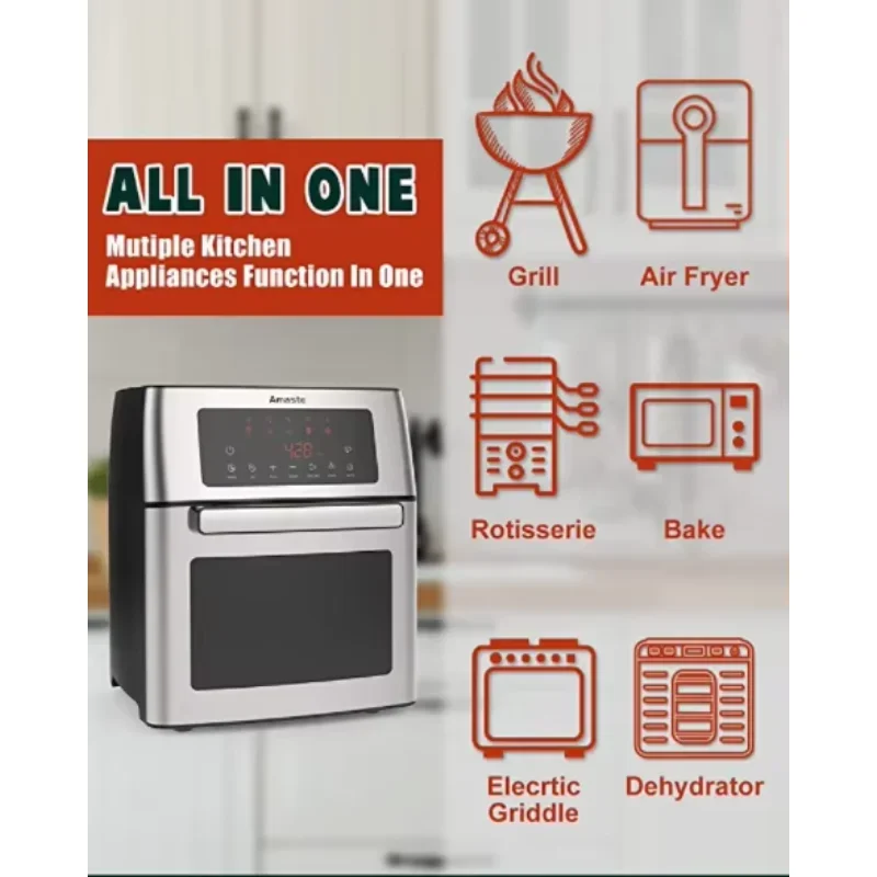 Quality Electric Air Fryer Oven 15L Stainless Steel Air Fryer Oven With Digital Touch Screen