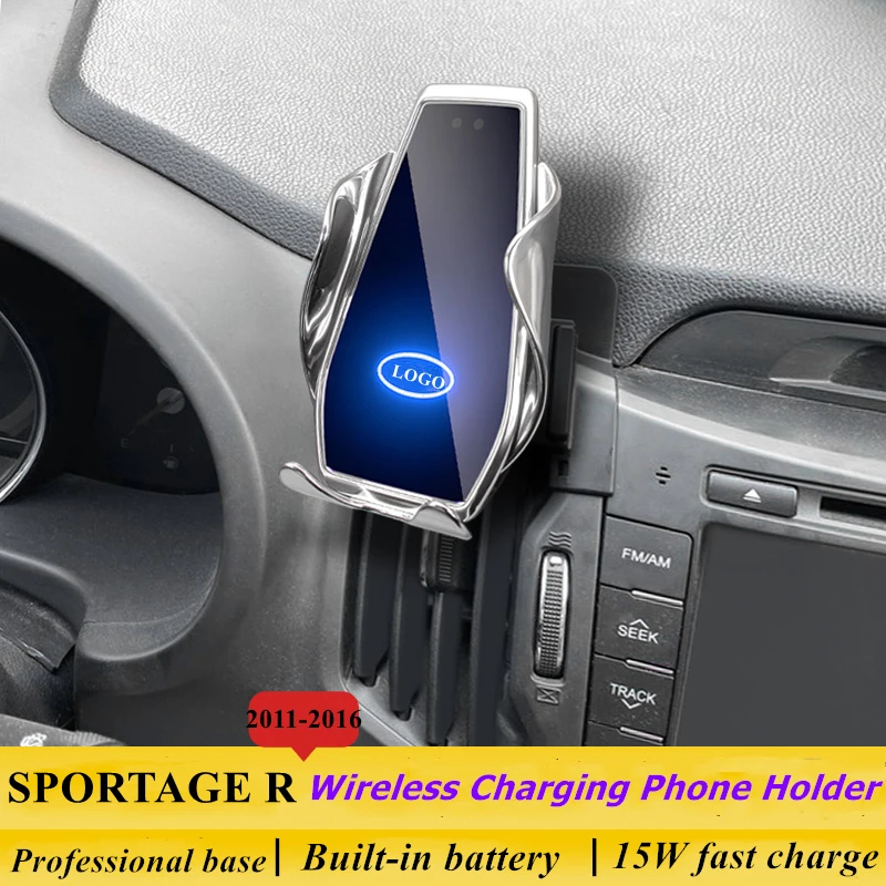 

Dedicated for KIA Sportage R 2011-2016 Car Phone Holder 15W Qi Wireless Car Charger for iPhone Xiaomi Samsung Huawei Universal