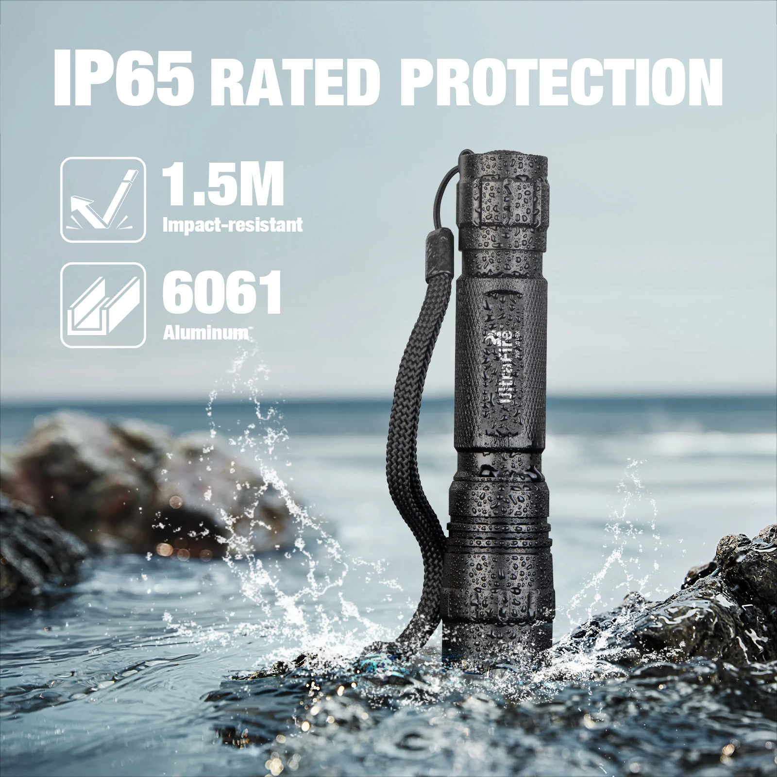 UltraFire WF-501BX Army Tactical Flashlight 1200LM High Power 3 Mode Police Flashlights 18650 USB C Rechargeable LED Torch Light