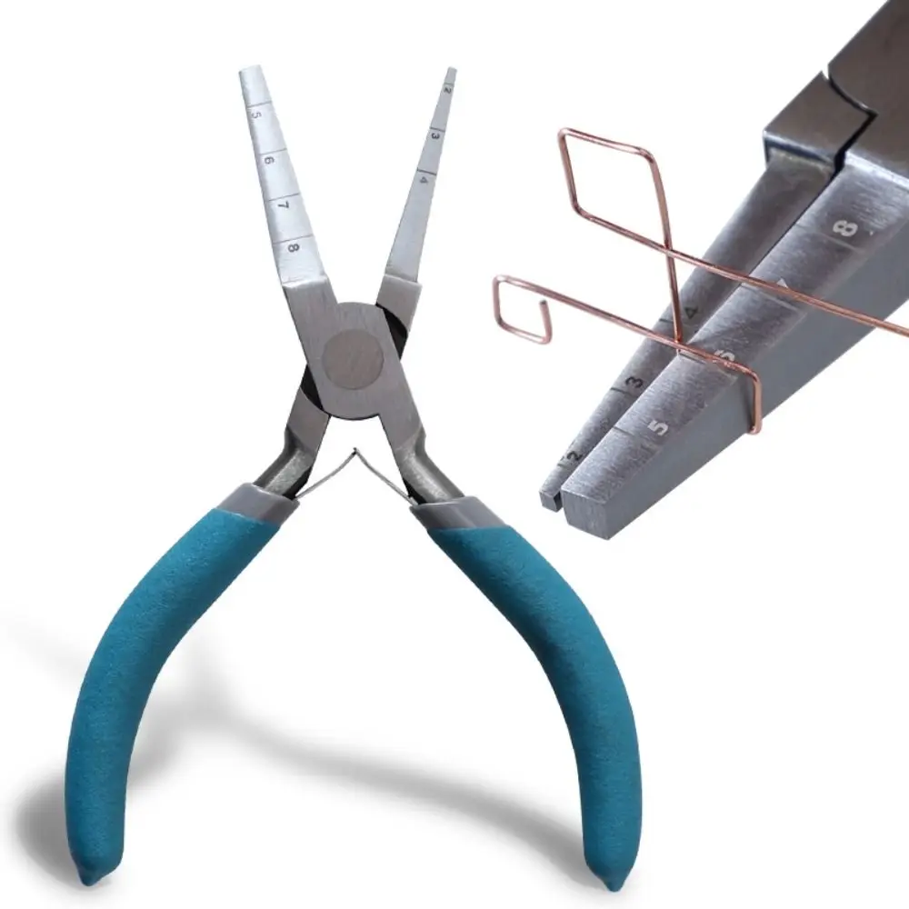 Steel Jewelry Making Pliers Non-Slip Handle Square/Round Nose Wire Looping Plier 2-8MM Diameters Double-Leaf Springs