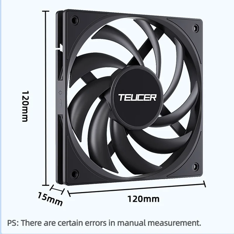 Imagem -05 - Ventilador Ultra-fino 12v 4-pin 8002400rpm Ventilador Silencioso 12cm Pwm Controle de Temperatura Ventilador da Caixa do Computador Cooler Cpu Teucer-ut12023