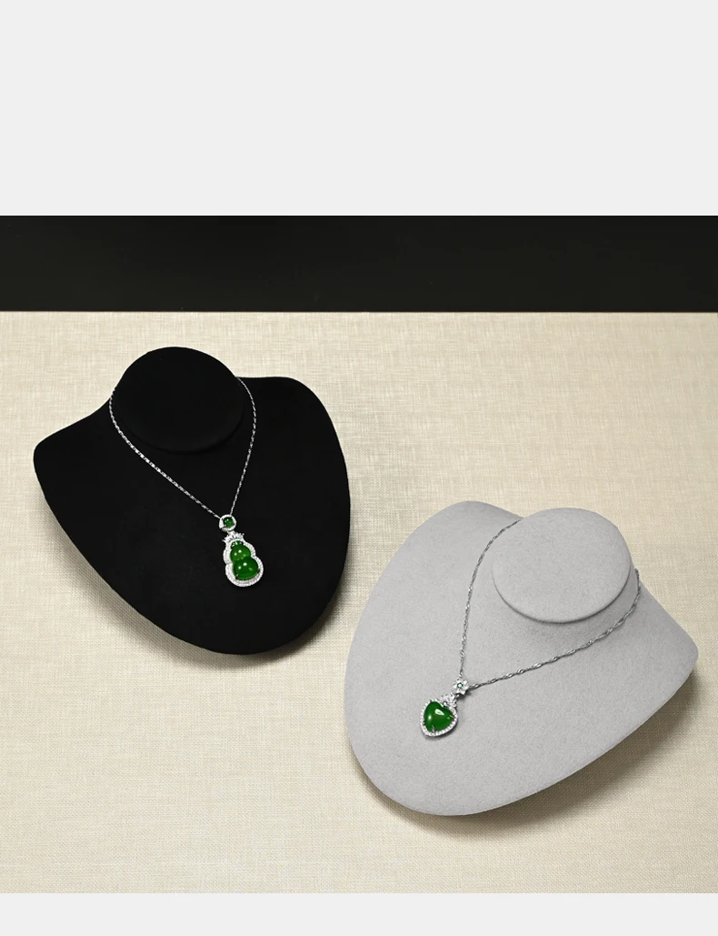 Oirlv Schmuck-Büstenständer für Halsketten, Mikrofaser-Mannequin-Halsmodell, Anhänger-Ketten-Präsentationshalter für Ladentheken und Schaufenster – Detail 4