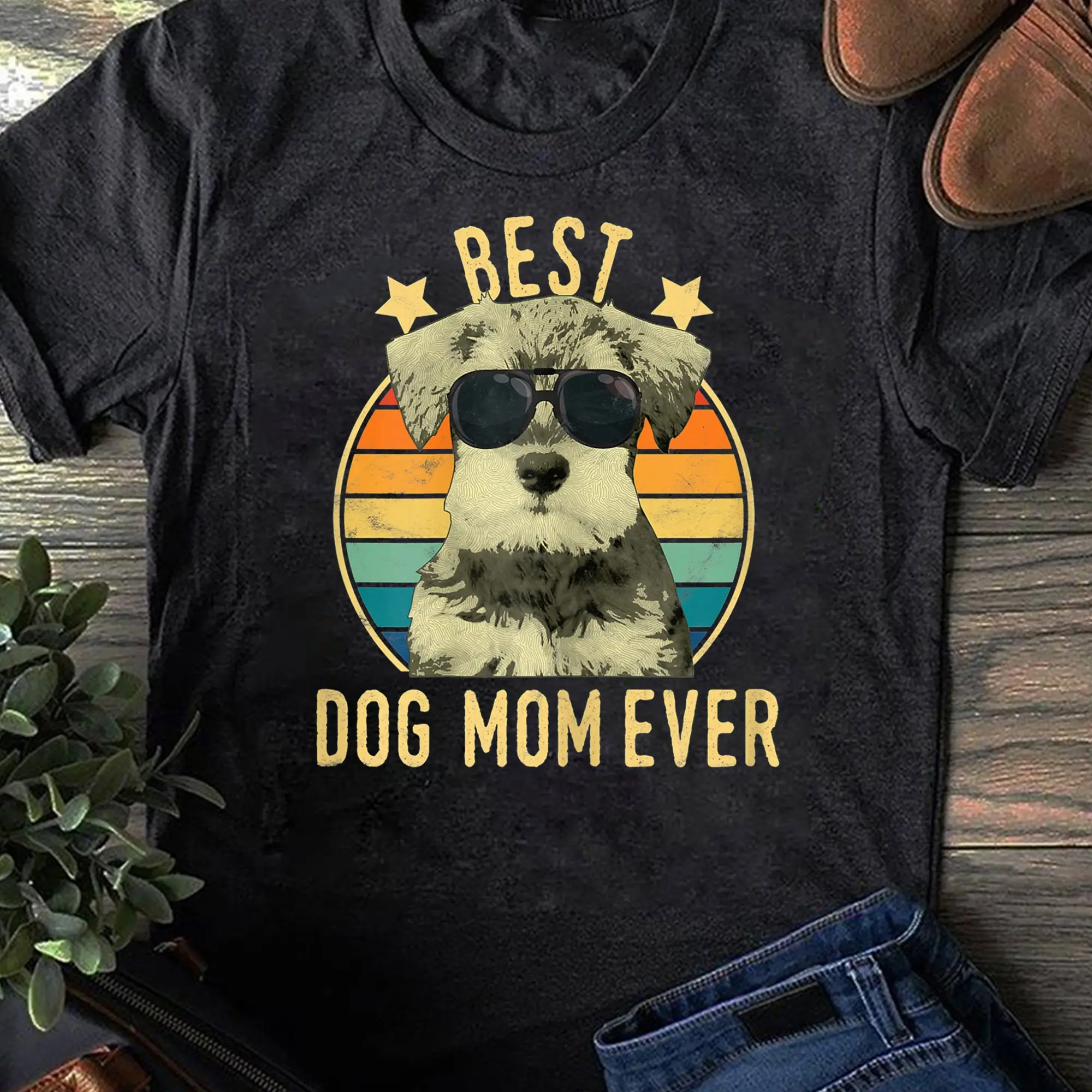 Womens Best Dog Mom Ever Miniature Schnauzer Mother's Day for Lovers Funny Sweater