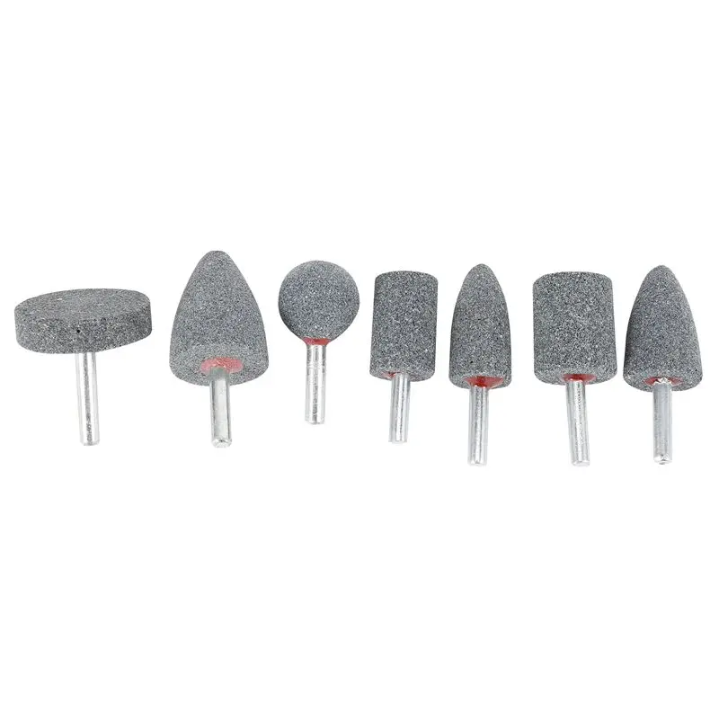 Abrasive Stone Points Set Grinding Wheel Polishing Head Bit With 1/4-Inch Shank 7Pcs Grinding Stones