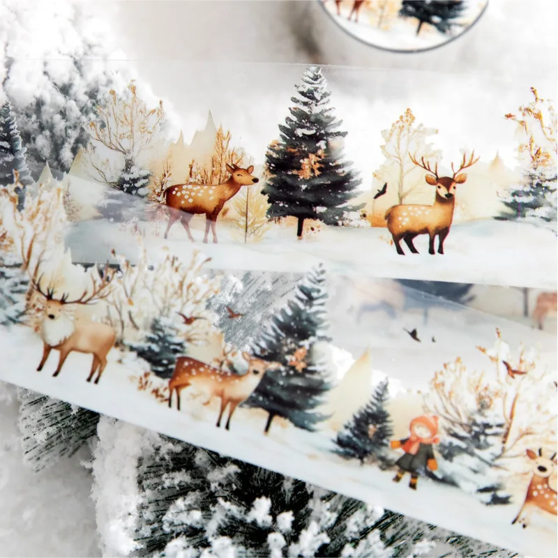 

Winter Landscape Themed Aesthetic Washi Tape PET Tapes For Journaling Scrapbooking Supplies Journals Planner Arts Craft DIY