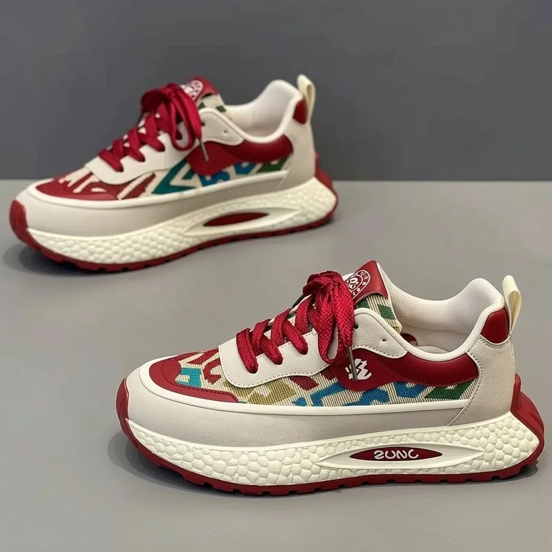 

AGAM Men's Shoes 2026 New Spring Trend Brand High-End Sensation Running Anti-Slip Sports Leisure Thick Bottom Heightening Dad...