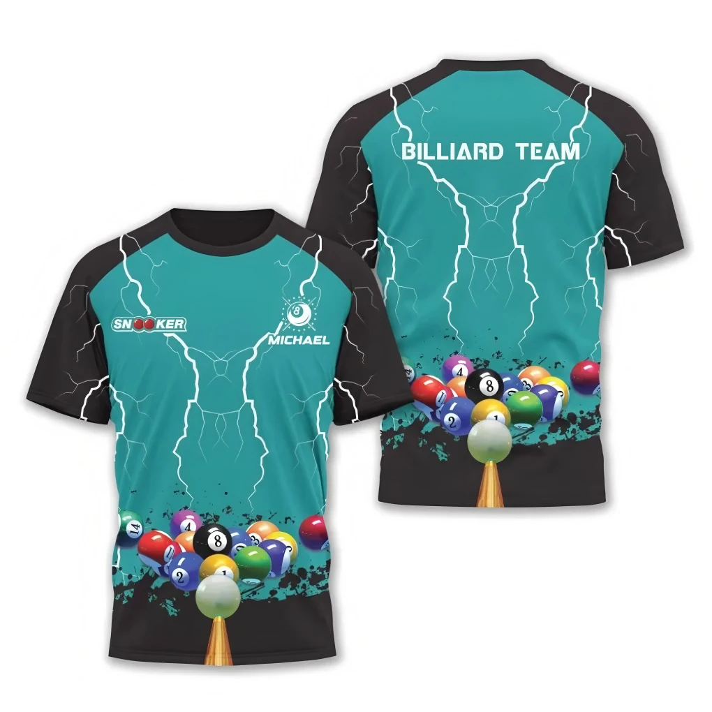 

mens summer clothing 3D printed Billiards Snooker graphic t shirts round neck short sleeved new in tops sport t shirts for men