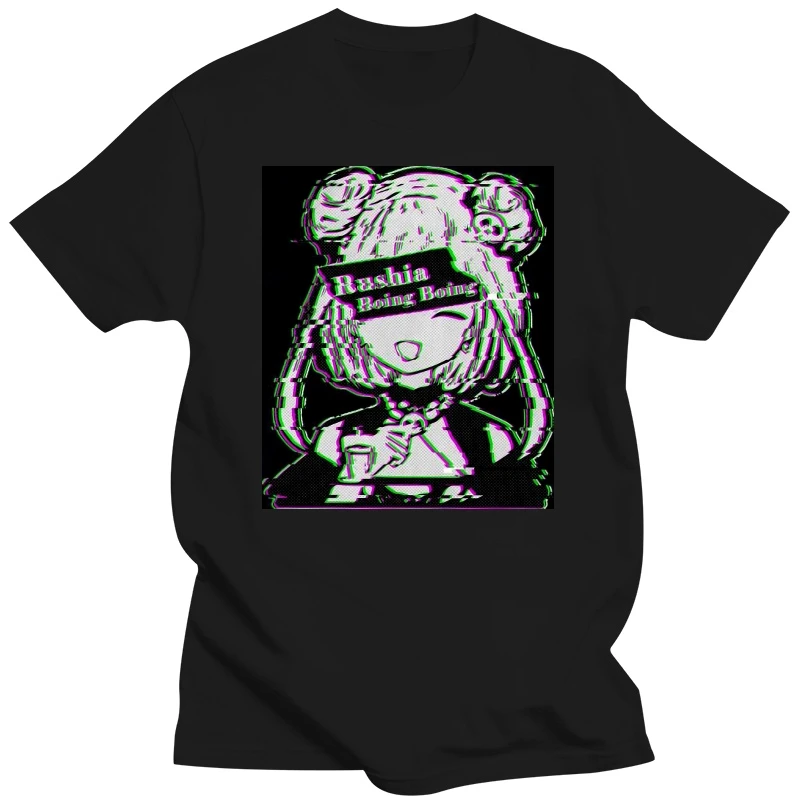 Rushia Boing Boing Women Clothing Hololive VTuber Men Tshirts Vintage Alternative Loose Tops Tee Kawaii Girls Streetwear