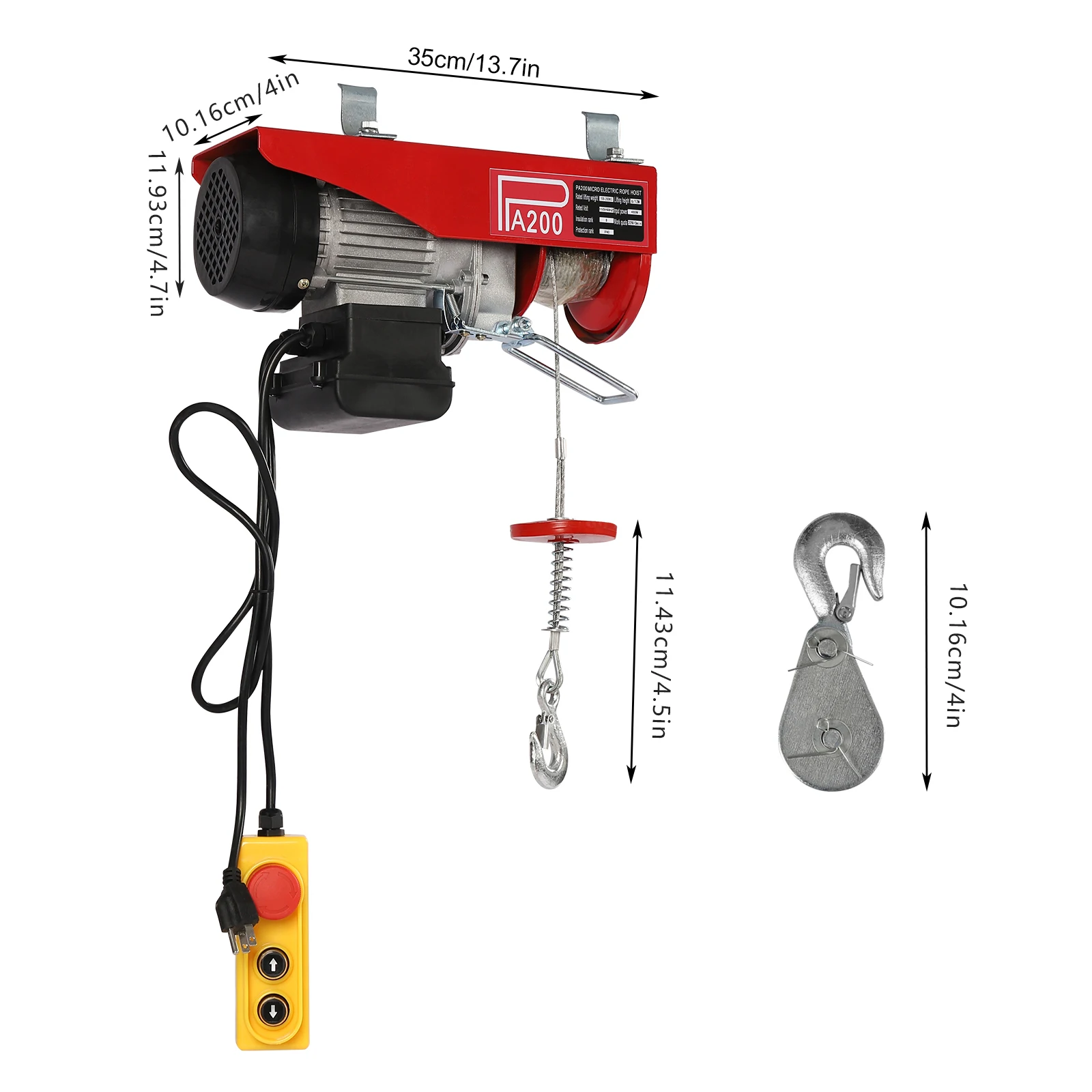 440lbs Electric Hoist Winch Engine Crane with Wireless Remote Control Overhead Crane Lifting Crane 480W 110V