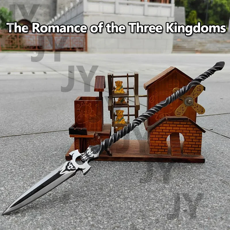 Mini Retro EDC Stainless Steel Spear Tea Knife Guan Gong Knife Qinglong Yanyue Knife The Romance of The Three Kingdoms Weapon