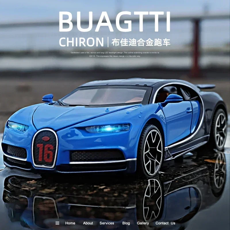 

1:32 Bugatti Chiron Sports Toy Alloy Car Diecasts & Toy Vehicles Car Model Sound and Light Model Car Toys For Children