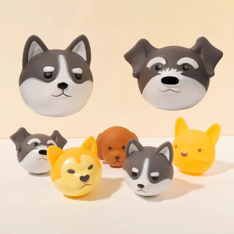 Dog Vocalization Toys Vinyl Toys Creative Cute Toy Balls Schnauzer Pet Toys Sound Dog Head Balls Pet Supplies