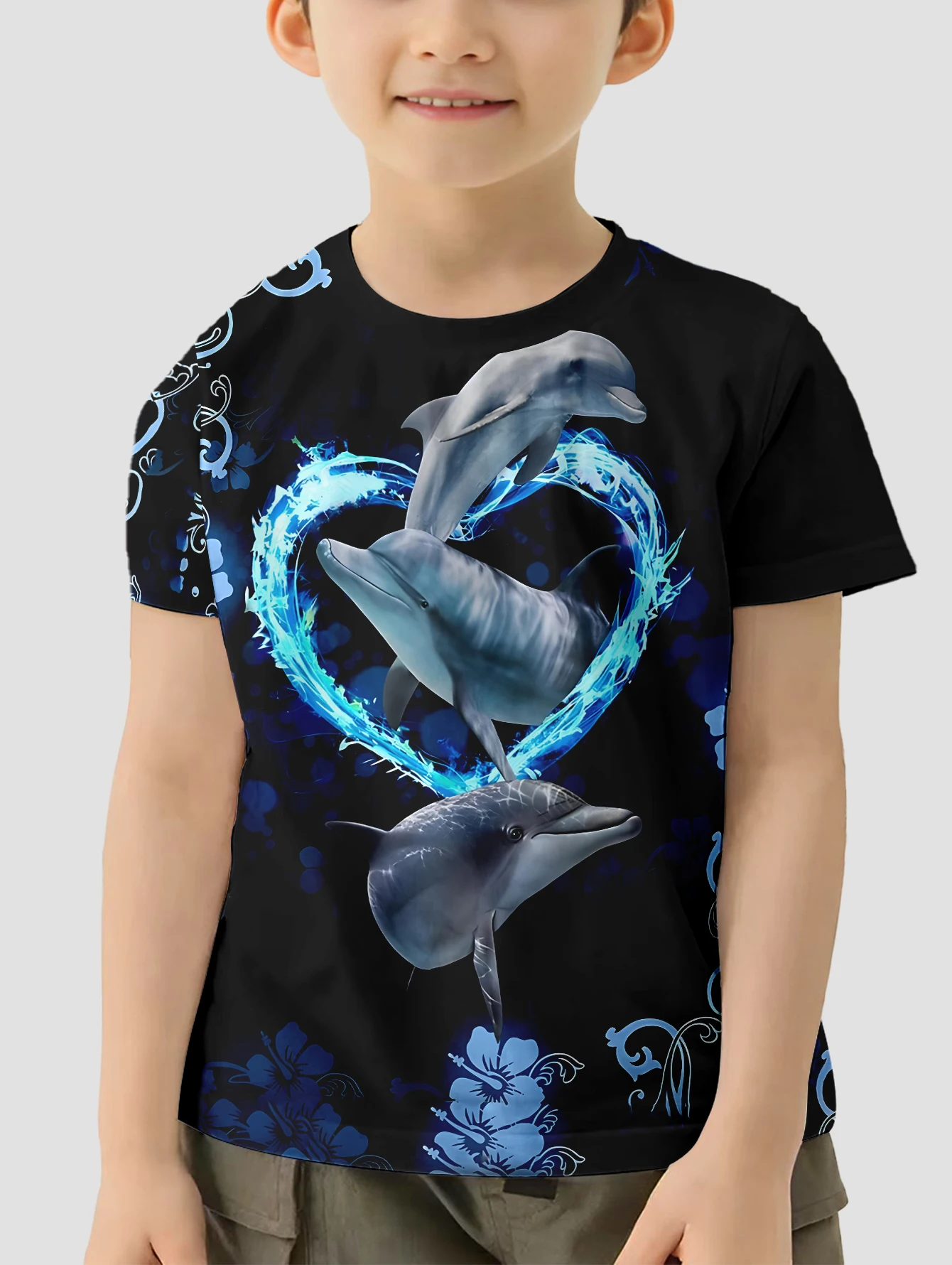 

Dolphin Boy's Shirt Kids T-shirts Children Clothes Boys Wear Clothing for Boys Children's T-shirt Tops Short Sleeve 2024 Top