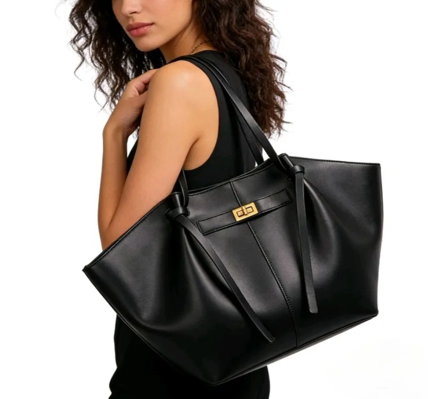 

Новая женская сумка-тоут 2026 года: вместительная, в корейском стиле, из искусственной кожи, модная, люксовая, шикарная, трендовая, на плечо