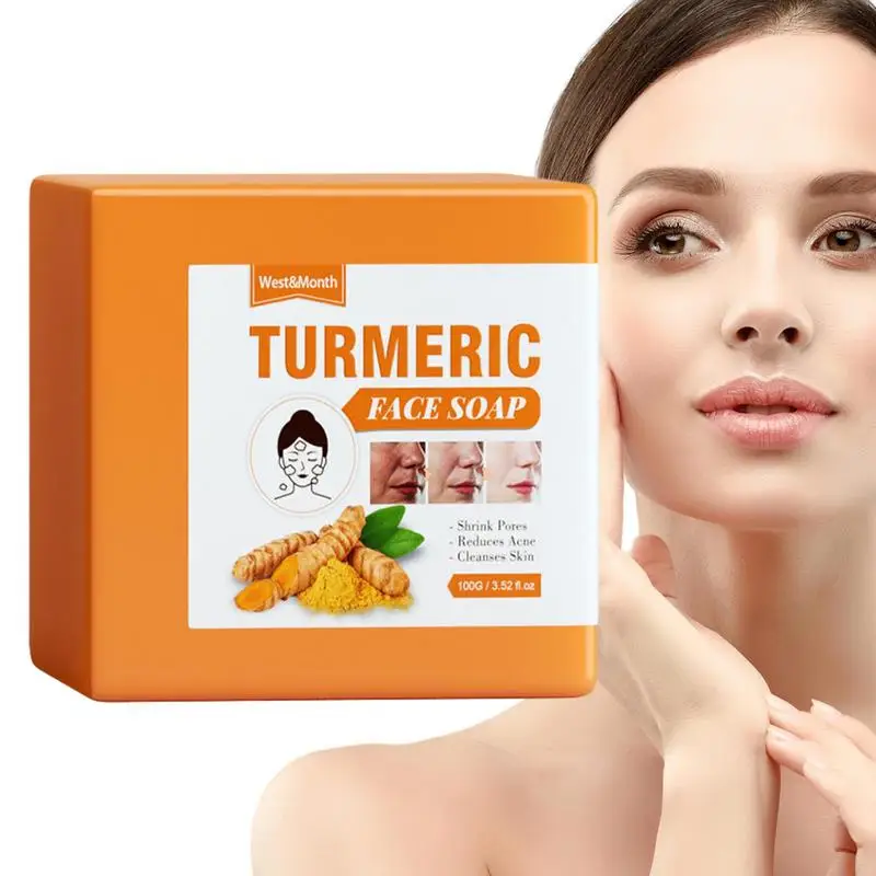 

Natural Handmade Soap Clean Cutin Turmeric Soap Oil Control Removal Acne Skin Care Soap Body Care 100g Whitening Soap