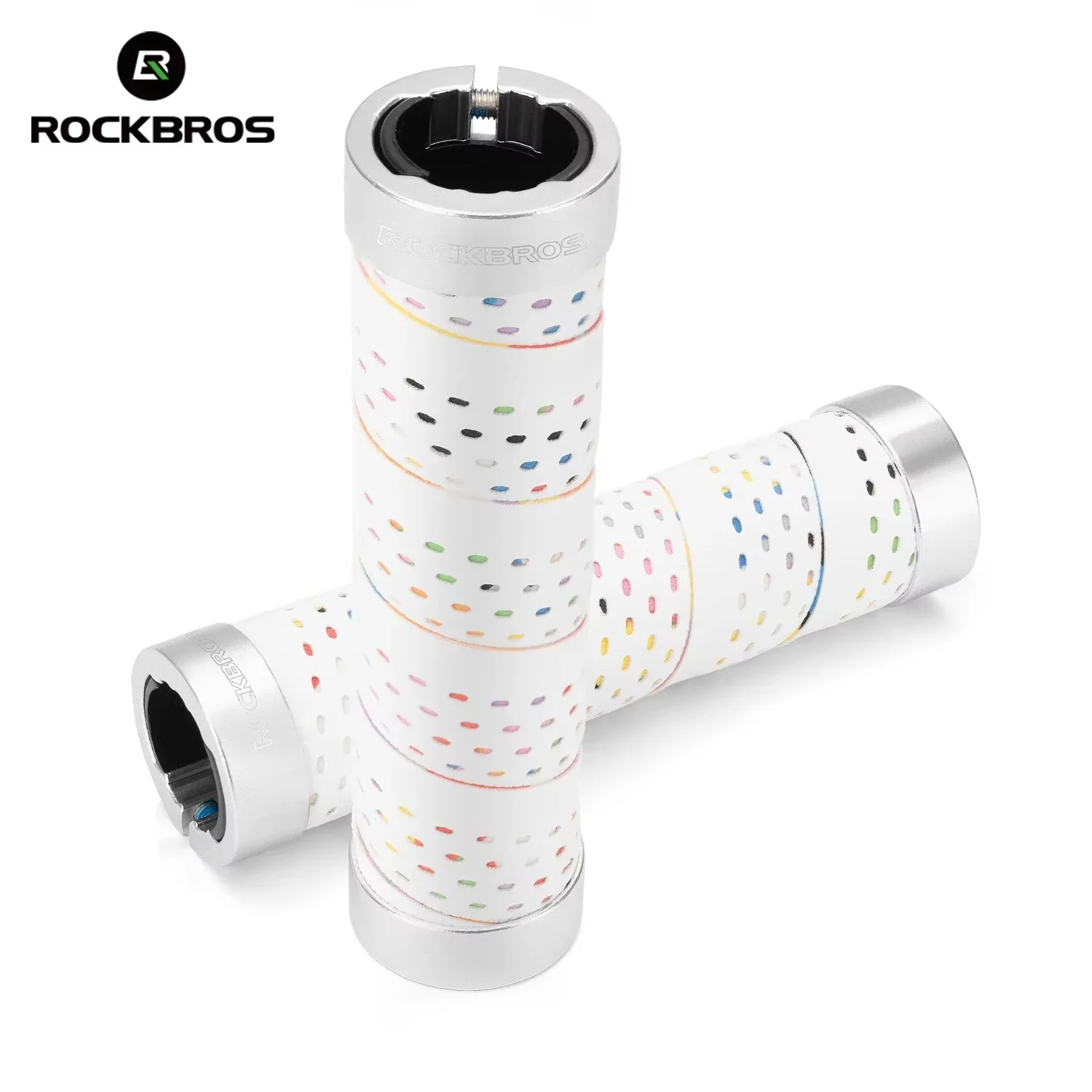 ROCKBROS Bicycle Handlebar Silicone EVA Anti-Slip Soft Handlebar Grips Cushioning Shock-Reducing Bike Grips with Locking Rings