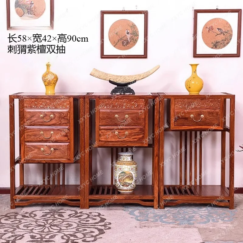 

L Solid Wood Flower Stand Multi-layer Bonsai Rack Wooden Storage Rosewood Phone Stand