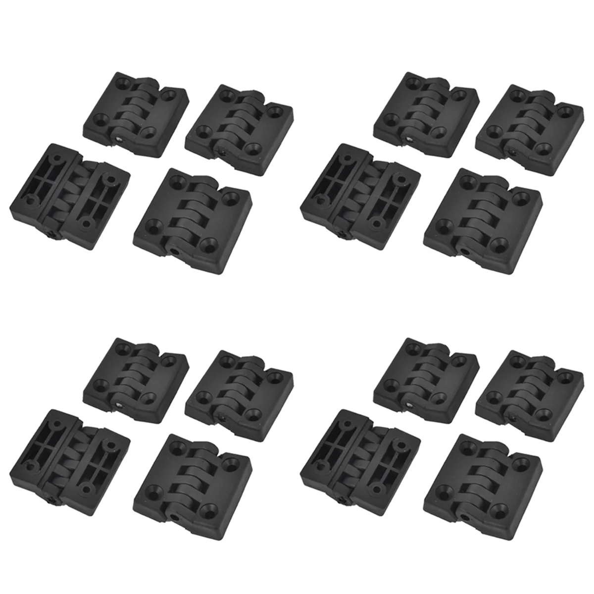 16 peças de dobradiças para portas de armário, feitas de plástico, reforçadas, 40 x 40 mm-AT30